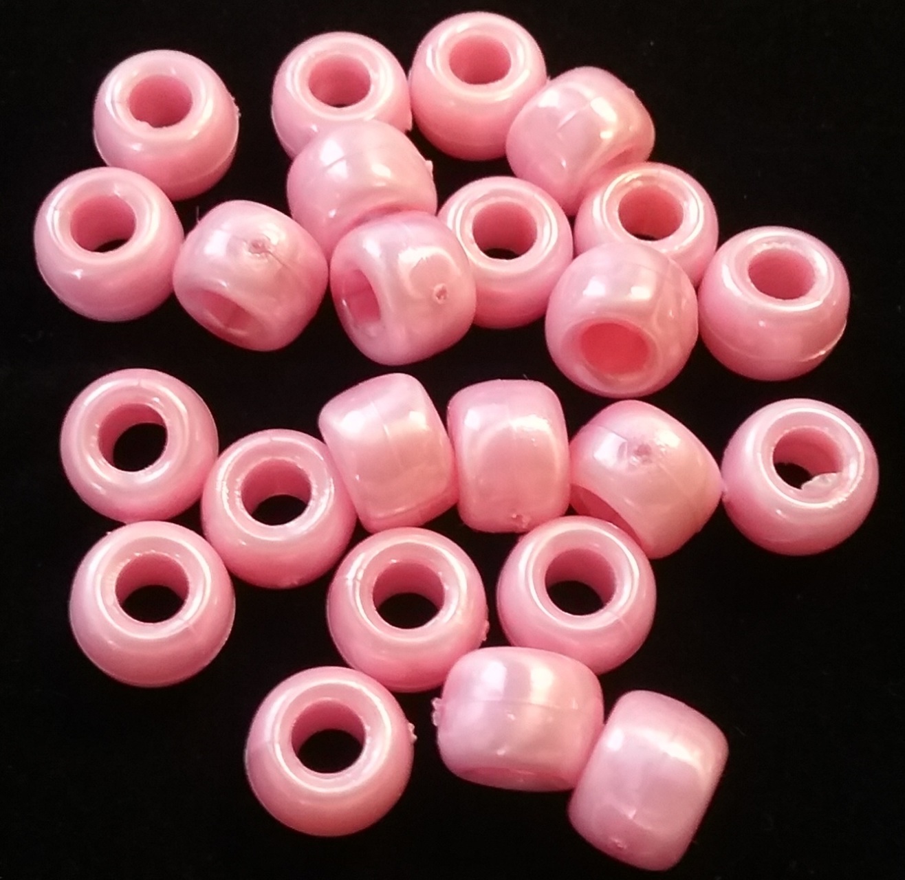 Pale Baby Pink Opaque Crow Pony Beads Made in USA 6x9mm